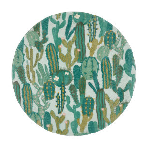 Planche À Découper Cactus Vert texture Vintage répétée