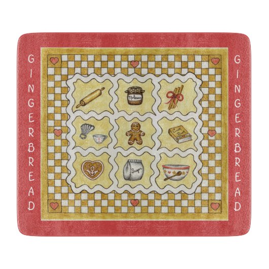 Planche À Découper Cadeau de cuisine de biscuits au gingembre (Devant)