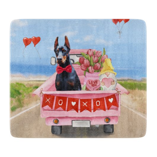 Planche À Découper Cadeau de la Saint-Valentin pour chien Doberman Ca (Devant)