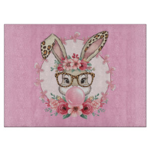 Planche À Découper Cadeau de lapin floral mignon de Pâques