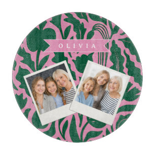 Planche À Découper Cadeau de nom floral botanique rose vif personnali