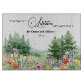 Planche À Découper Cadeau Mariage fleur sauvage (Devant)