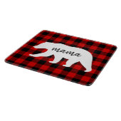 Planche À Découper Cadeau moderne Rouge Plaid Et Blanc Mama Ours (Coin)