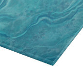 Planche à découper cadeau motif marbre turquoise (Coin)