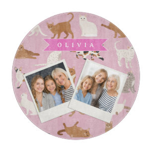 Planche À Découper Cadeau personnalisé à motif de chat rose mignon po