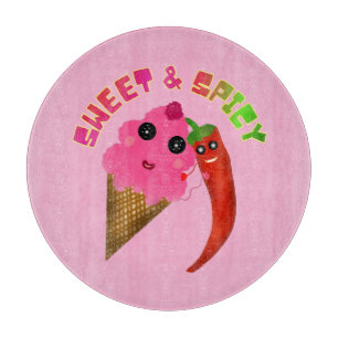 Planche À Découper Cadeau personnalisé Glace et Piment mignons 