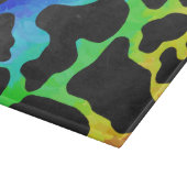 Planche À Découper Cadeaux noir et arc-en-ciel de vache (Coin)