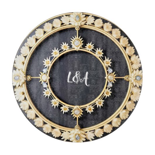 Planche À Découper Cadre décoratif circulaire doré (Devant)