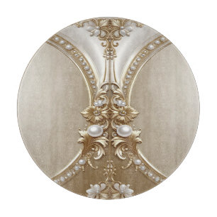 Planche à découper Cadre doré orné de perles