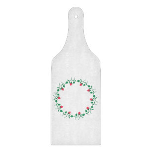 Planche À Découper Cadre rond fleuri avec fleurs roses