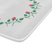 Planche À Découper Cadre rond fleuri avec fleurs roses (Coin)