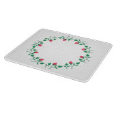 Planche À Découper Cadre rond fleuri avec fleurs roses (Coin)