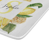 Planche À Découper Cadres et Feuilles de citrons jaunes modernes avec (Coin)