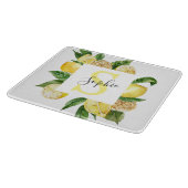 Planche À Découper Cadres et Feuilles de citrons jaunes modernes avec (Coin)