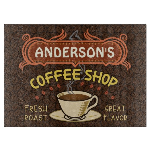 Planche À Découper Café-restaurant avec le nom personnalisé par | de (Devant)