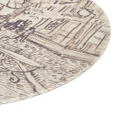 Planche À Découper Café Terrasse en soirée, Dessin d'art, Van Gogh (Coin)