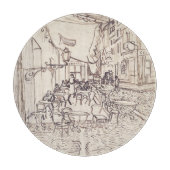 Planche À Découper Café Terrasse en soirée, Dessin d'art, Van Gogh (Devant)