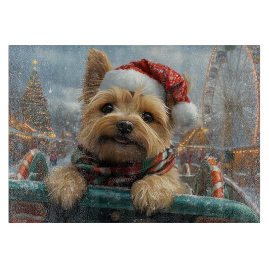 Planche À Découper Cairn Terrier Dog Roller Dessous de verre Noël (Devant)