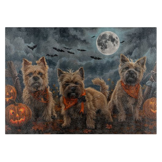 Planche À Découper Cairn Terrier Halloween Squelettes (Devant)