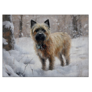 Planche À Découper Cairn Terrier Laissez tomber la neige Noël
