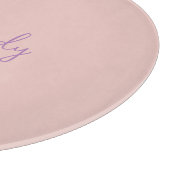 Planche À Découper Calligraphie Élégant Rose Or Plaine Nom simple (Coin)