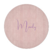 Planche À Découper Calligraphie Élégant Rose Or Plaine Nom simple (Devant)