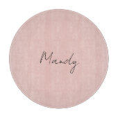 Planche À Découper Calligraphie Élégant Rose Or Plaine Nom simple (Devant)