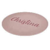 Planche À Découper Calligraphie Élégant Rose Or Plaine Nom simple (Coin)