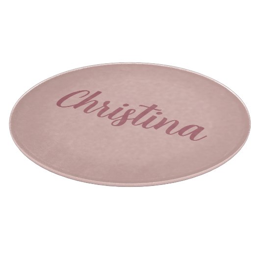 Planche À Découper Calligraphie Élégant Rose Or Plaine Nom simple (Coin)