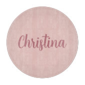 Planche À Découper Calligraphie Élégant Rose Or Plaine Nom simple (Devant)