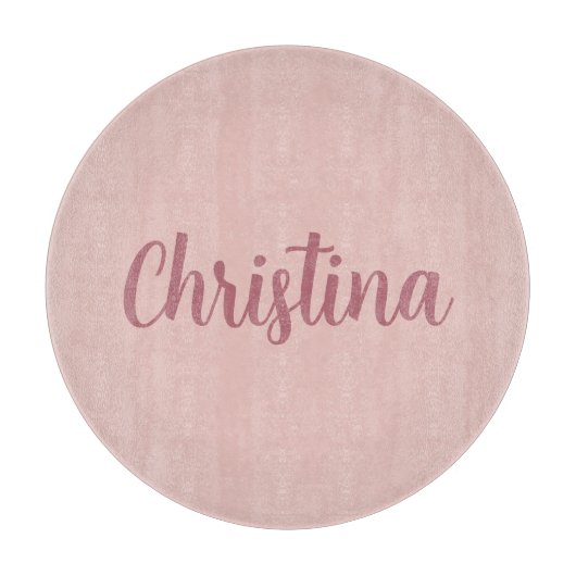 Planche À Découper Calligraphie Élégant Rose Or Plaine Nom simple (Devant)