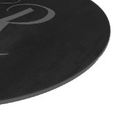 Planche À Découper Calligraphie Monogramme Nom Black Grey Cadeau pers (Coin)