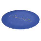 Planche À Découper Calligraphie Or Couleur Deep Royal Nom personnalis (Coin)