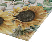 Planche À Découper Calligraphie Tournesol Rustique Vintage Monogrammé (Coin)