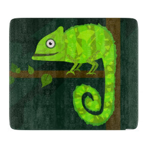 Planche À Découper Caméléon mignon vert