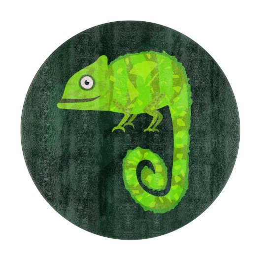 Planche À Découper Caméléon vert mignon (Devant)