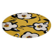 Planche À Découper Camélia jaune, floral démodé douteux. (Coin)