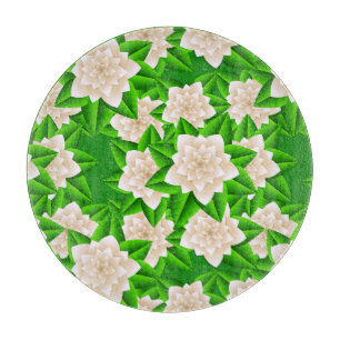 Planche À Découper Camellias blancs et Feuilles verts