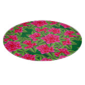 Planche À Découper Camellias roses de Fuschia et Feuilles verts (Coin)