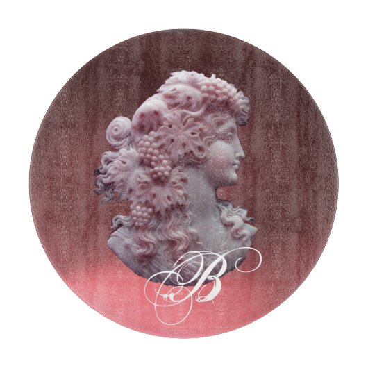 PLANCHE À DÉCOUPER CAMEO ANTIQUE, DAME AVEC MONOGRAMME DE PÂTES (Devant)