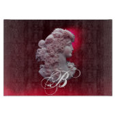 PLANCHE À DÉCOUPER CAMEO ANTIQUE, DAME AVEC MONOGRAMME DE PÂTES (Devant)