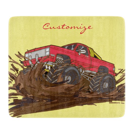 Planche À Découper Camion de boue à 4 roues Thunder_Cove (Devant)