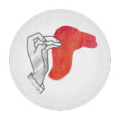 Planche À Découper Camion Silhouette Main Rouge (Devant)