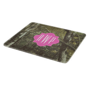 Planche À Découper Camouflage + Monogramme rose