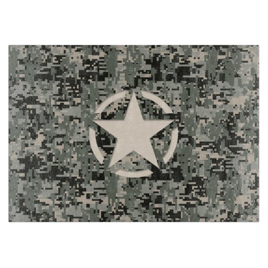 Planche À Découper Camouflage numérique du symbole étoile (Devant)
