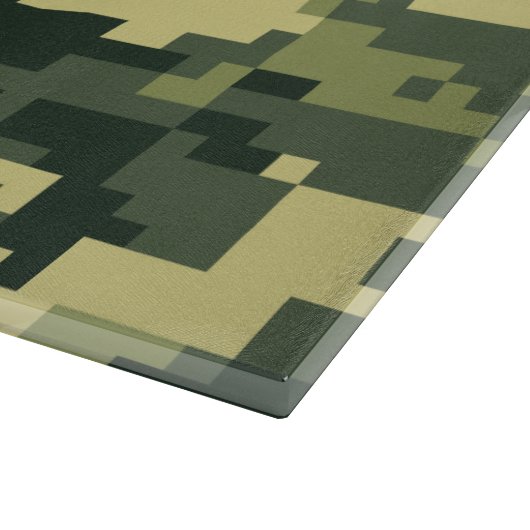 Planche À Découper Camouflage numérique en bois à 8 bits / Camo (Coin)