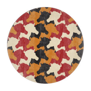 Planche À Découper Camouflage tête de licorne, répétition motif.
