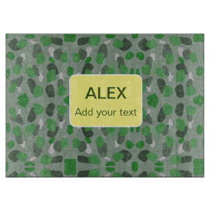 Planche À Découper Camouflage vert camo ajouter nom texte école collè