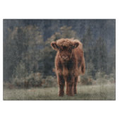 Planche À Découper Campagne d'herbe d'automne de la vache de haute-te (Devant)