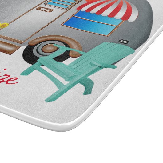 Planche À Découper Camper Caravane Teardrop Thunder_Cove (Coin)